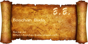 Boschan Buda névjegykártya